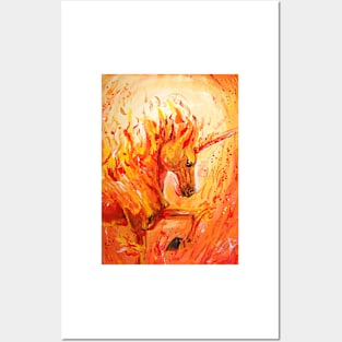 Fire Unicorn Posters and Art